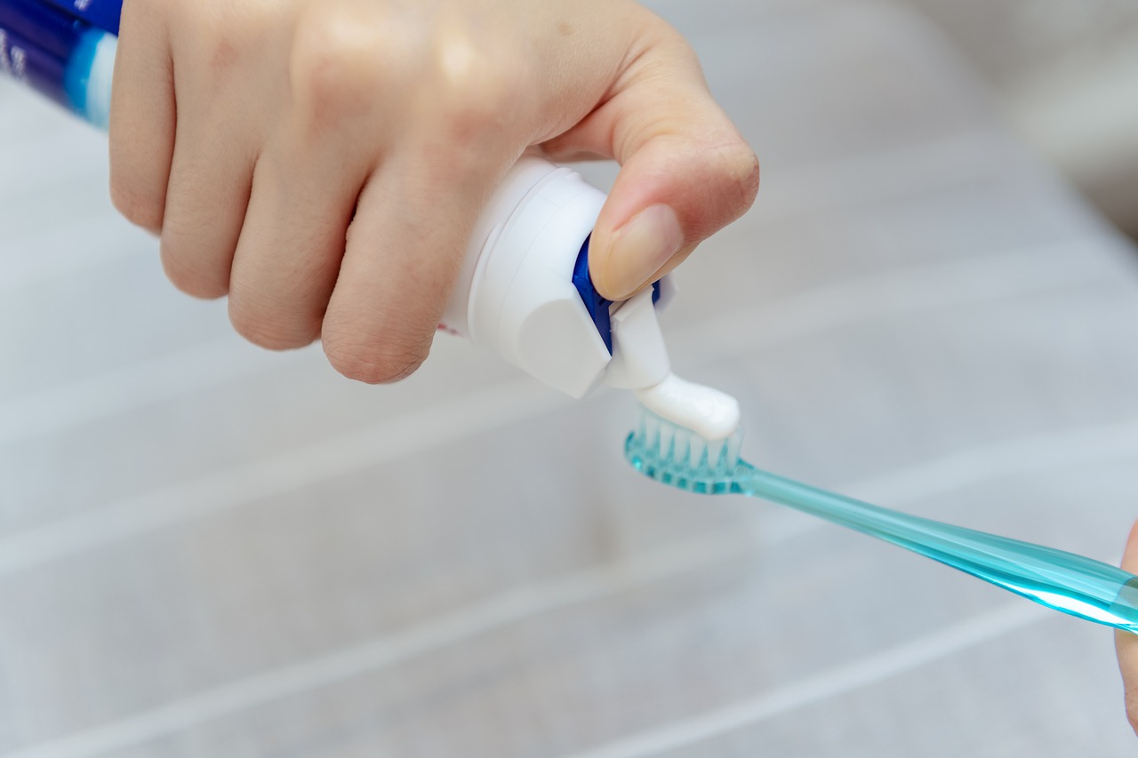 holding toothpaste
